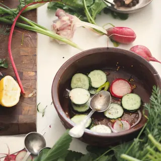Cucumber and radish salad